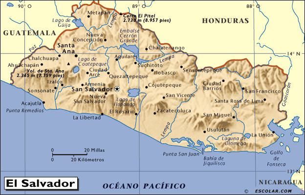Mapas de Escolar.com - Mapa de El Salvador