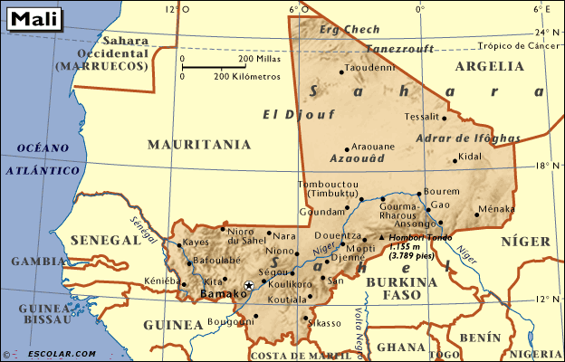 Resultado de imagen de mapa de mali africa