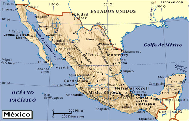 Mapas de Escolar.com - Mapa de México